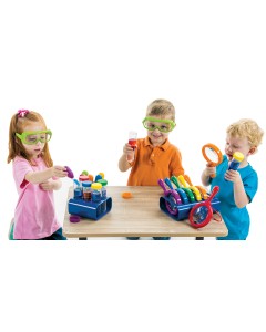 Oversized science equipment allows kids to explore magnetism and magnify their look on insect life