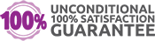 100% Unconditional satisfaction guarantee